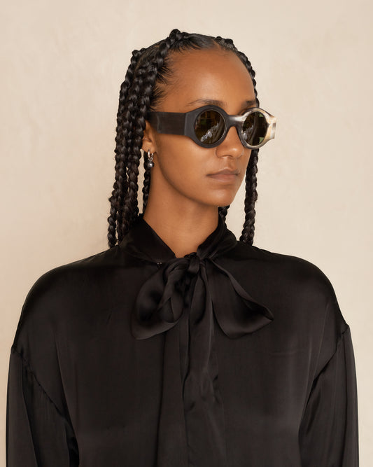 Black Le Horn Titanium Sunglasses