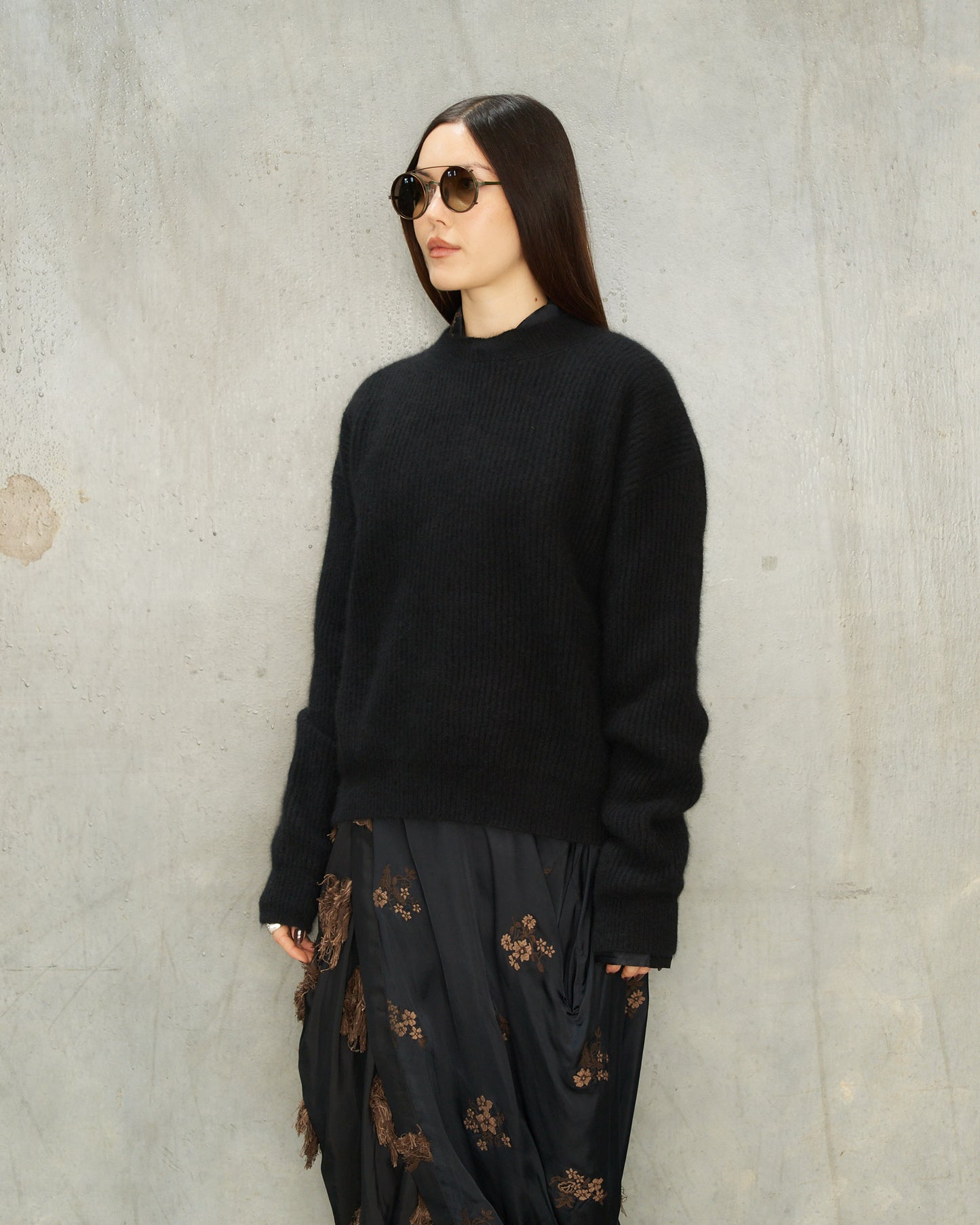 Black Raccoon Knit Sweater