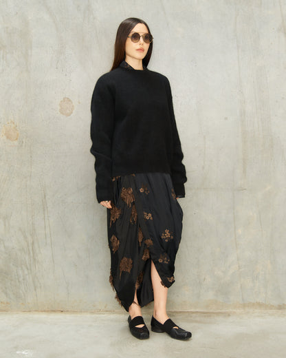 Black Raccoon Knit Sweater