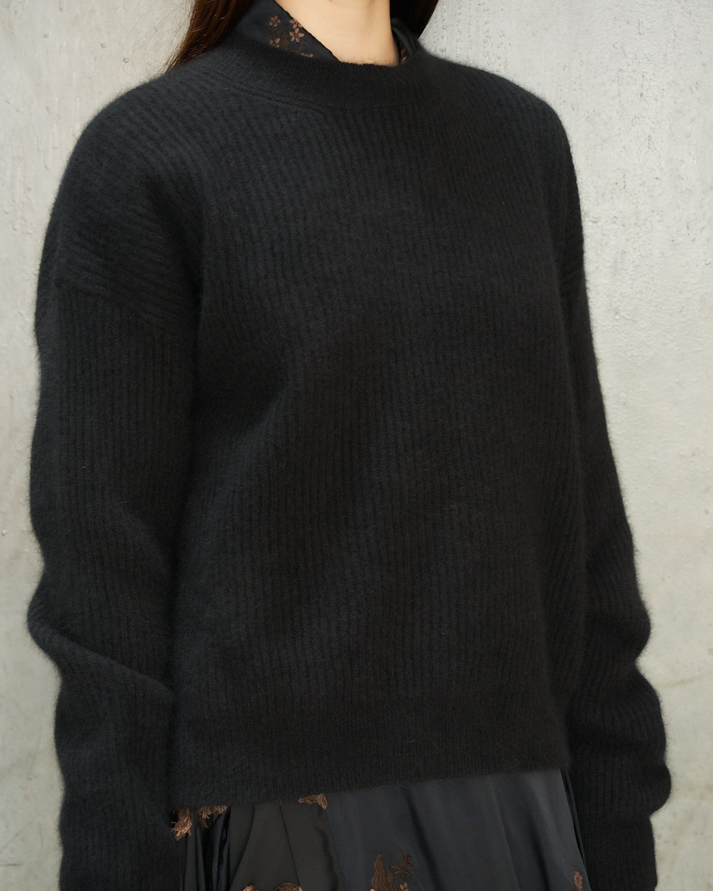 Black Raccoon Knit Sweater