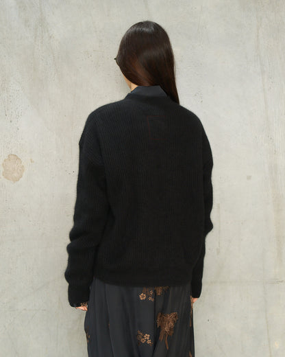 Black Raccoon Knit Sweater