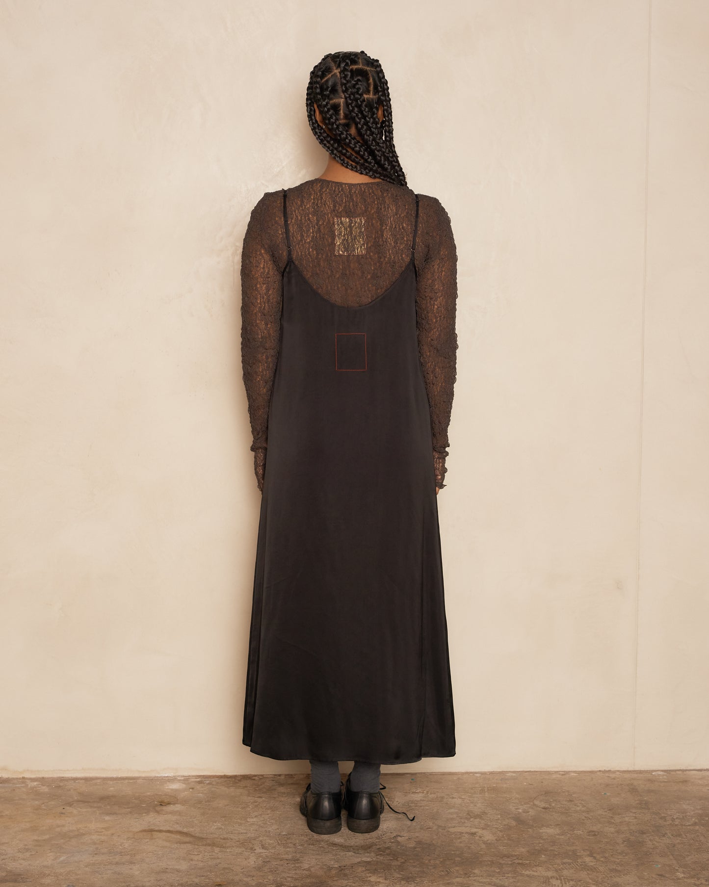 Black Satin Anaya Dress