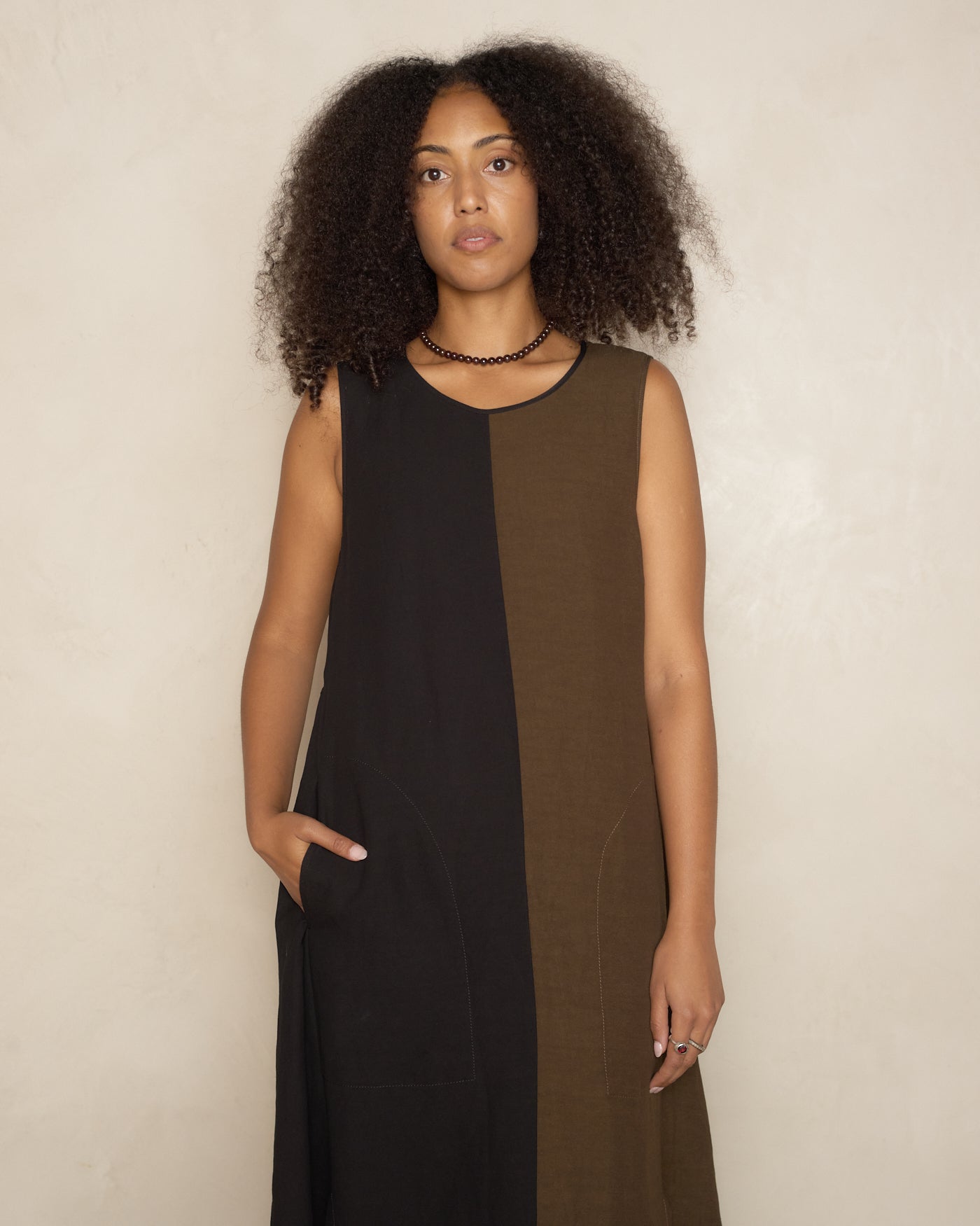 Brown & Black Aerial Dress