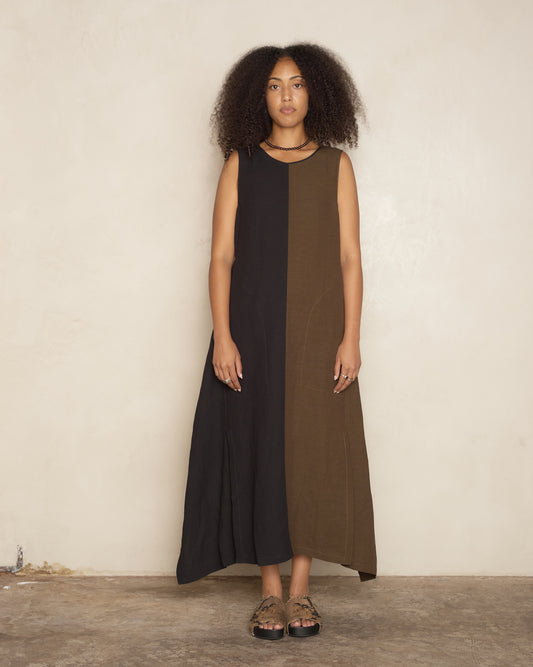 Brown & Black Aerial Dress