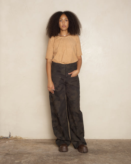 Brown & Black Denim Ball Pants