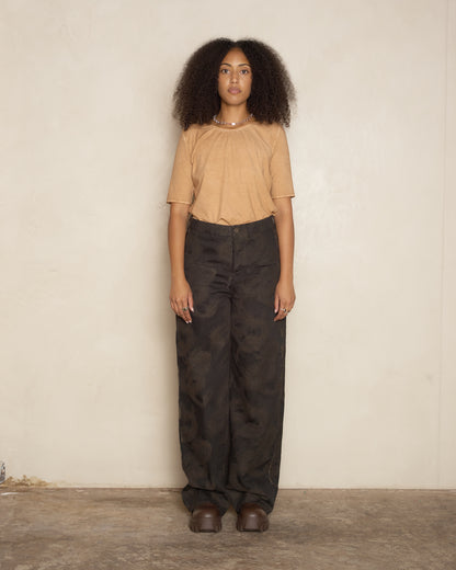 Brown & Black Denim Ball Pants
