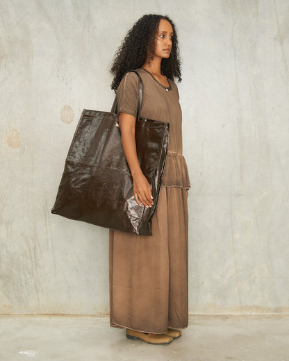 Dark Brown Big Shopping Bag