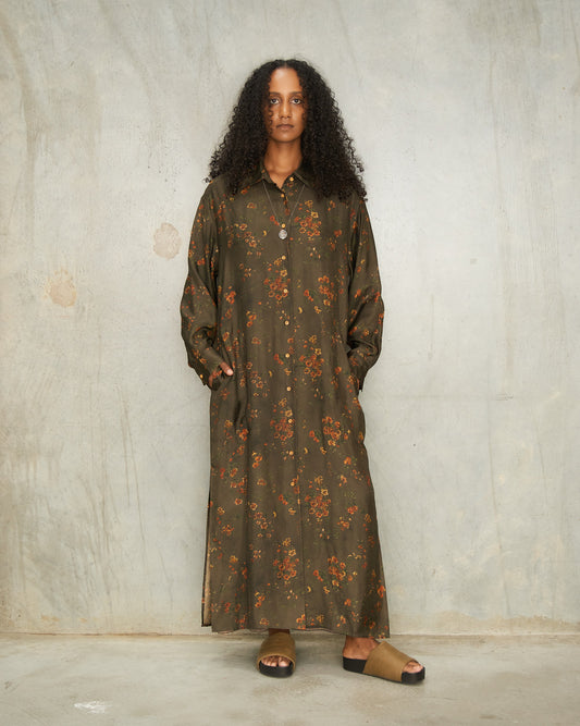 Brown Floral Amare Dress