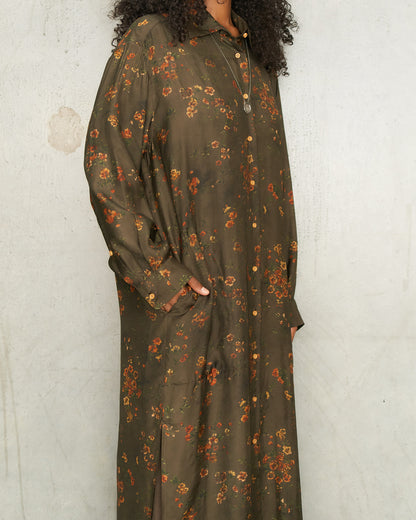 Brown Floral Amare Dress