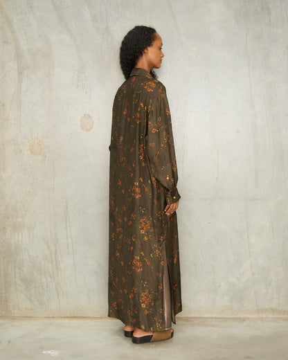Brown Floral Amare Dress