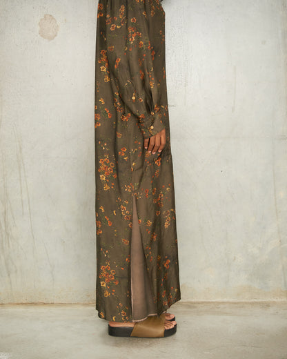 Brown Floral Amare Dress