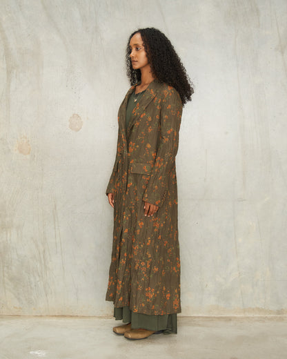 Brown Floral Camelot Coat
