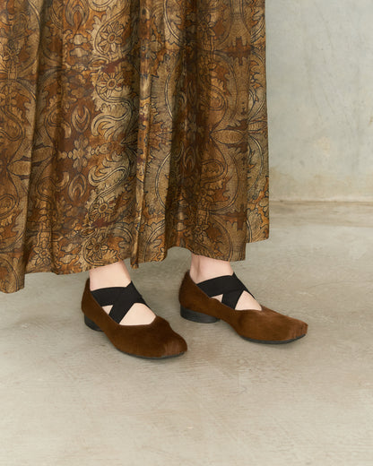 Brown Pony Hair Ballet Shoes