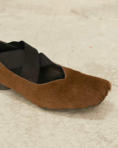 Brown Pony Hair Ballet Shoes