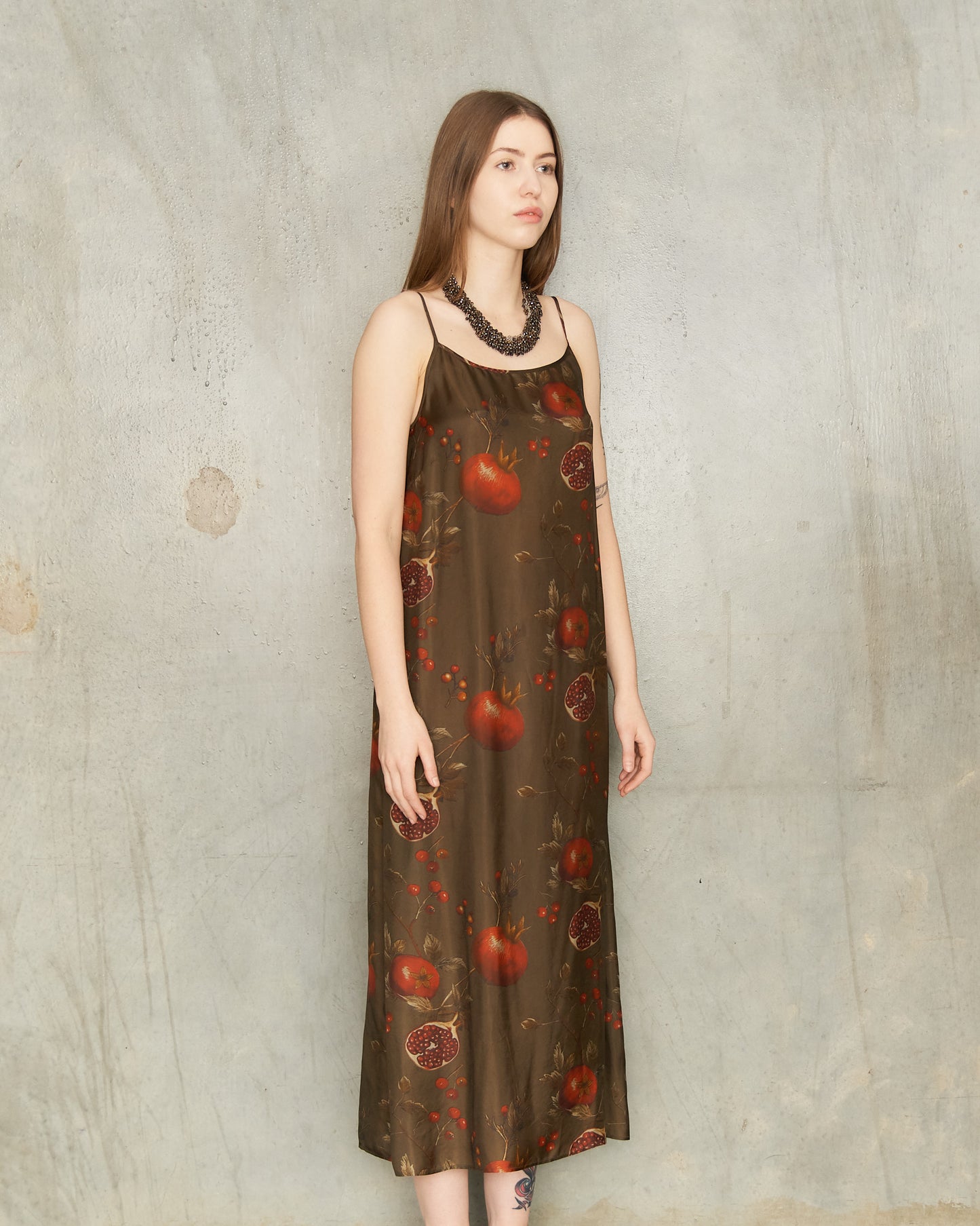Brown Pomegranate Anaya Dress