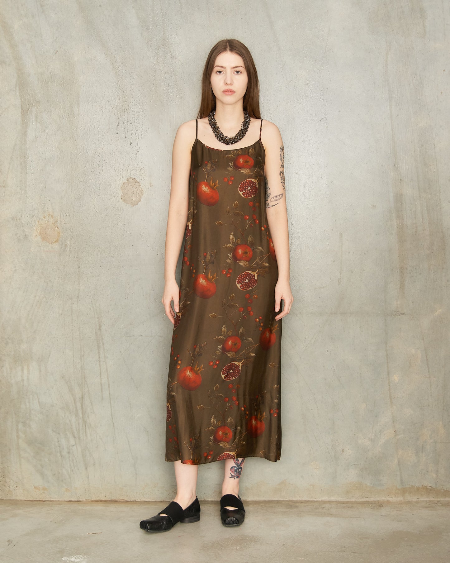 Brown Pomegranate Anaya Dress
