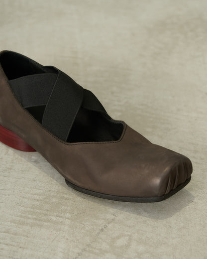 Brown Red Ballet Shoes