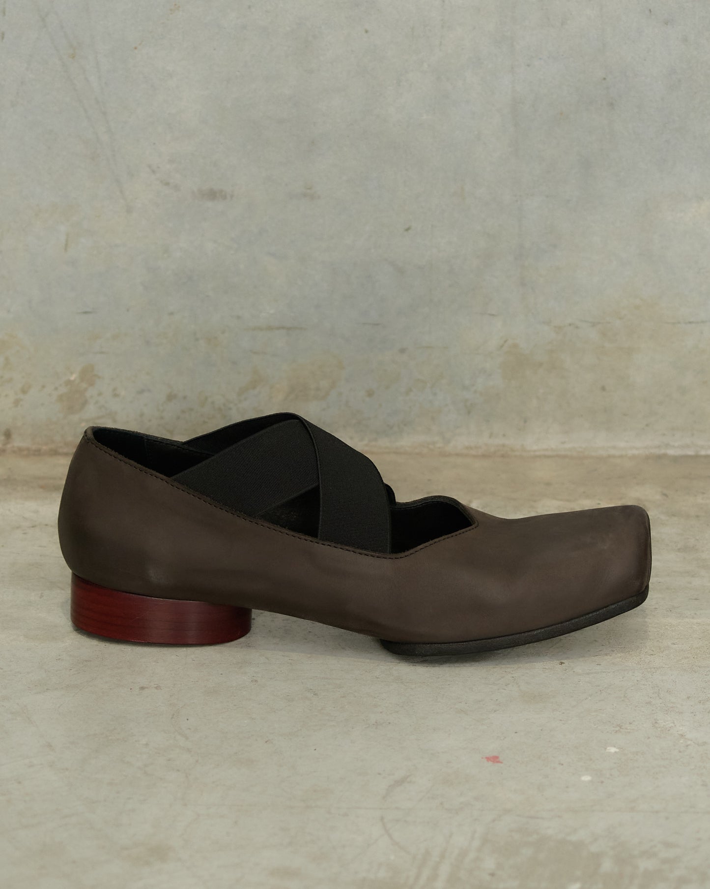 Brown Red Ballet Shoes