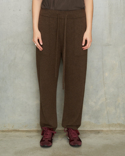 Brown Red Trim Long Pants