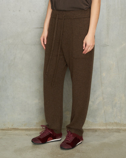 Brown Red Trim Long Pants
