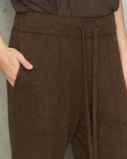 Brown Red Trim Long Pants