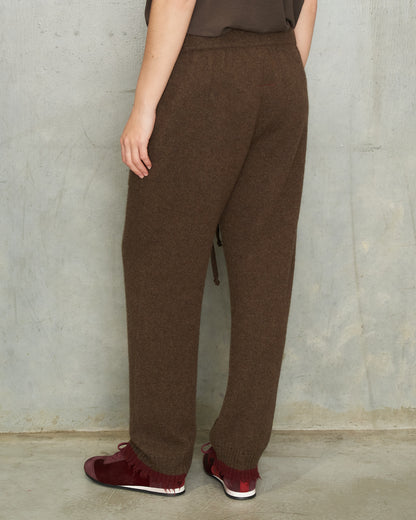 Brown Red Trim Long Pants