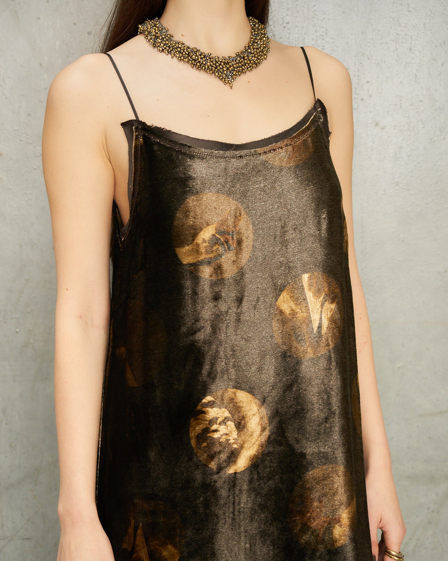Brown Spot Velvet Anaya Dress