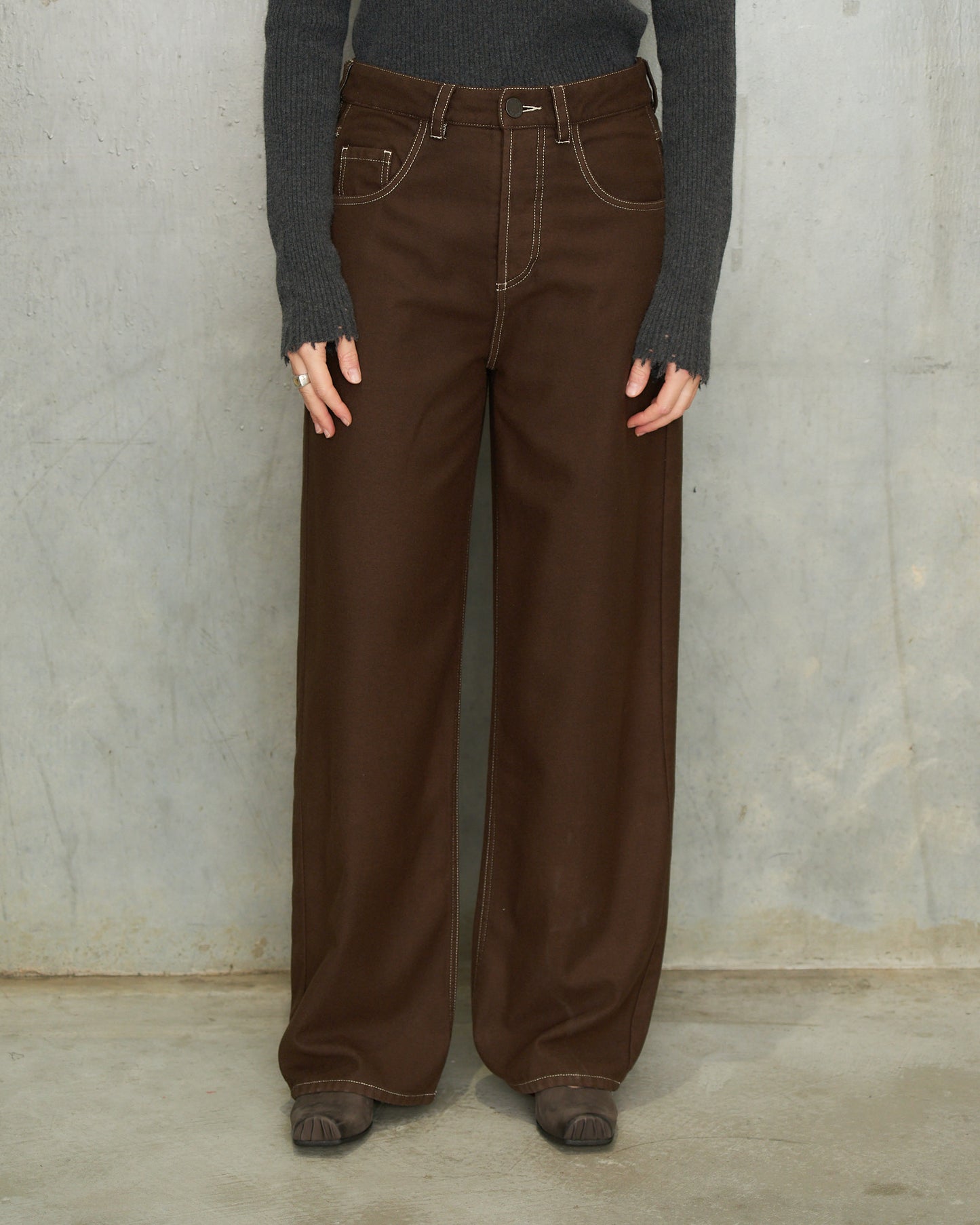 Brown Wool Phyllis Pants