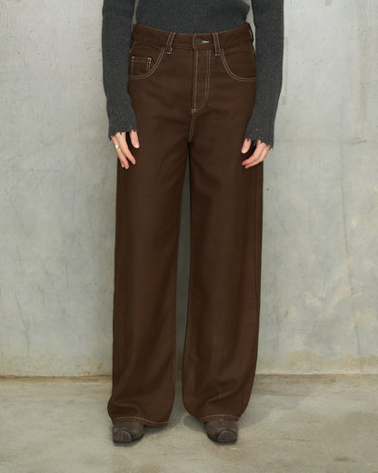 Brown Wool Phyllis Pants