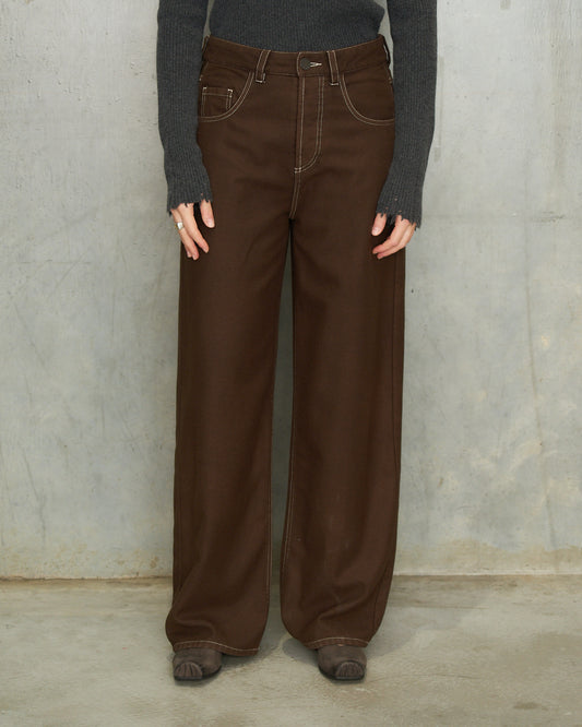 Brown Wool Phyllis Pants