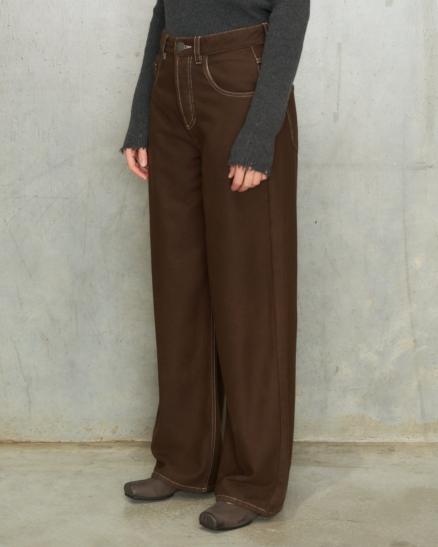Brown Wool Phyllis Pants