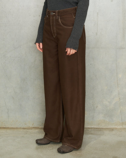 Brown Wool Phyllis Pants
