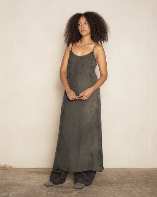 Dark Green Jacquard Anaya Dress