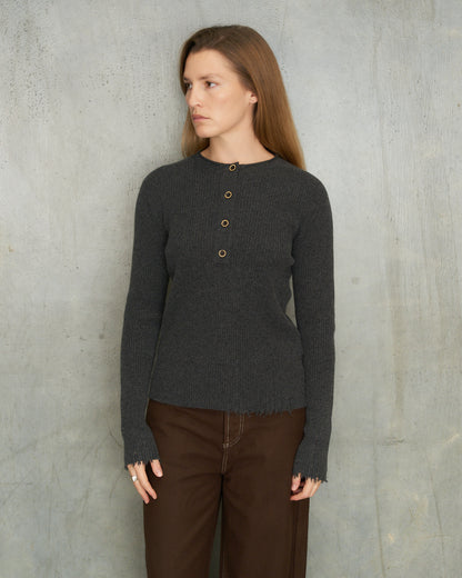 Dark Grey Henley Top