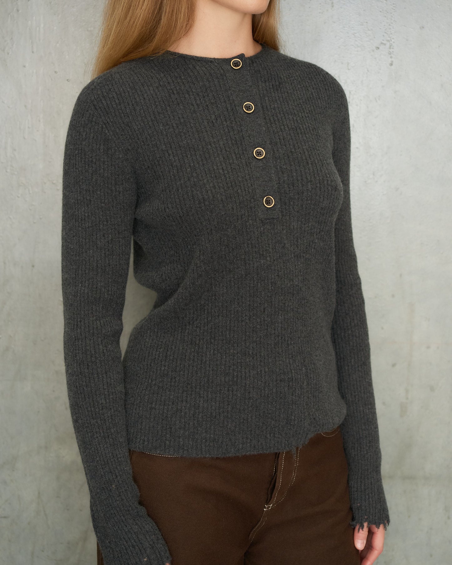 Dark Grey Henley Top