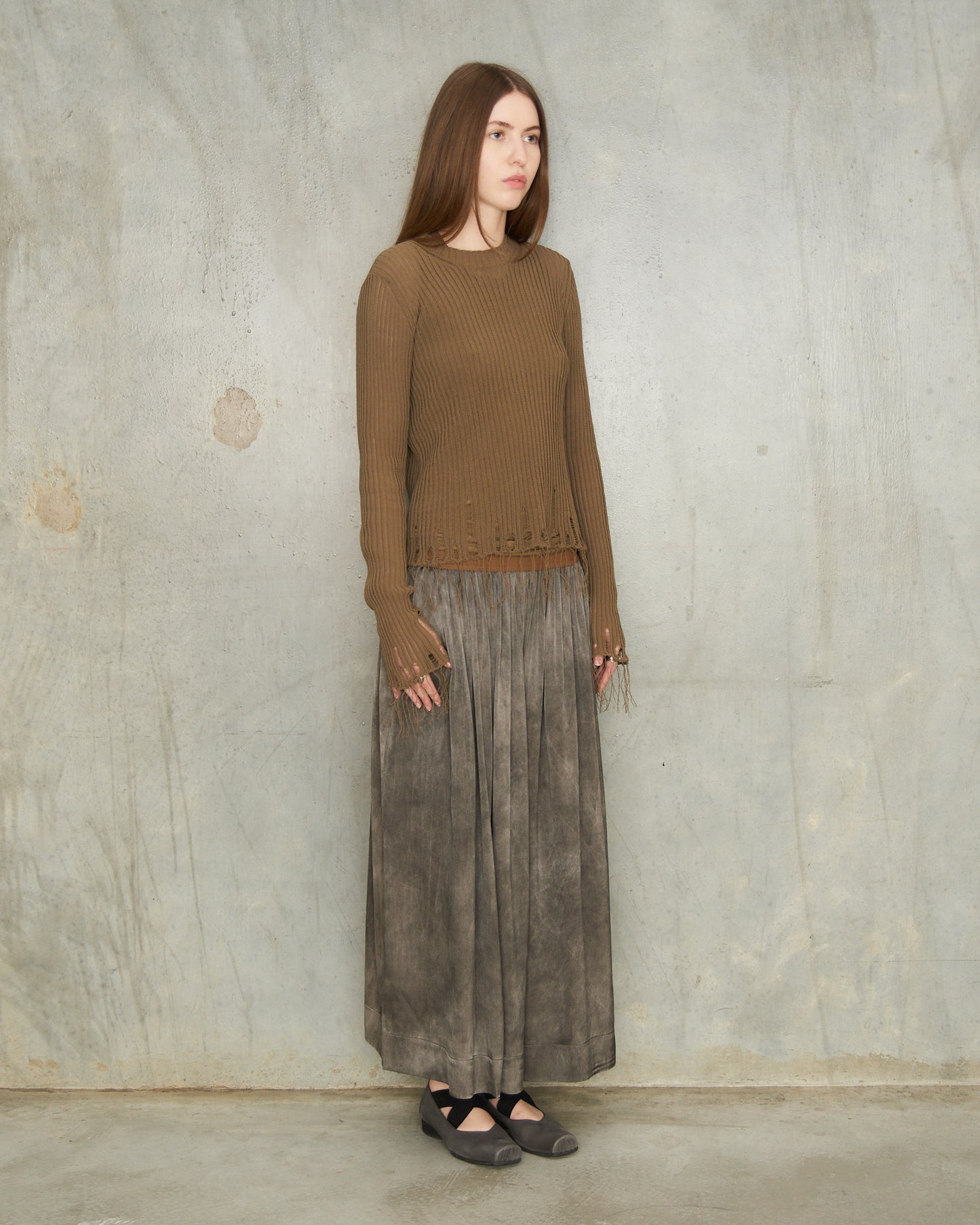 Dark Grey Trim Long Sleeve Top