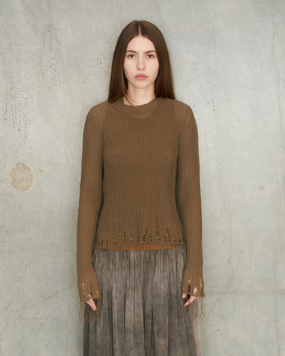 Dark Grey Trim Long Sleeve Top