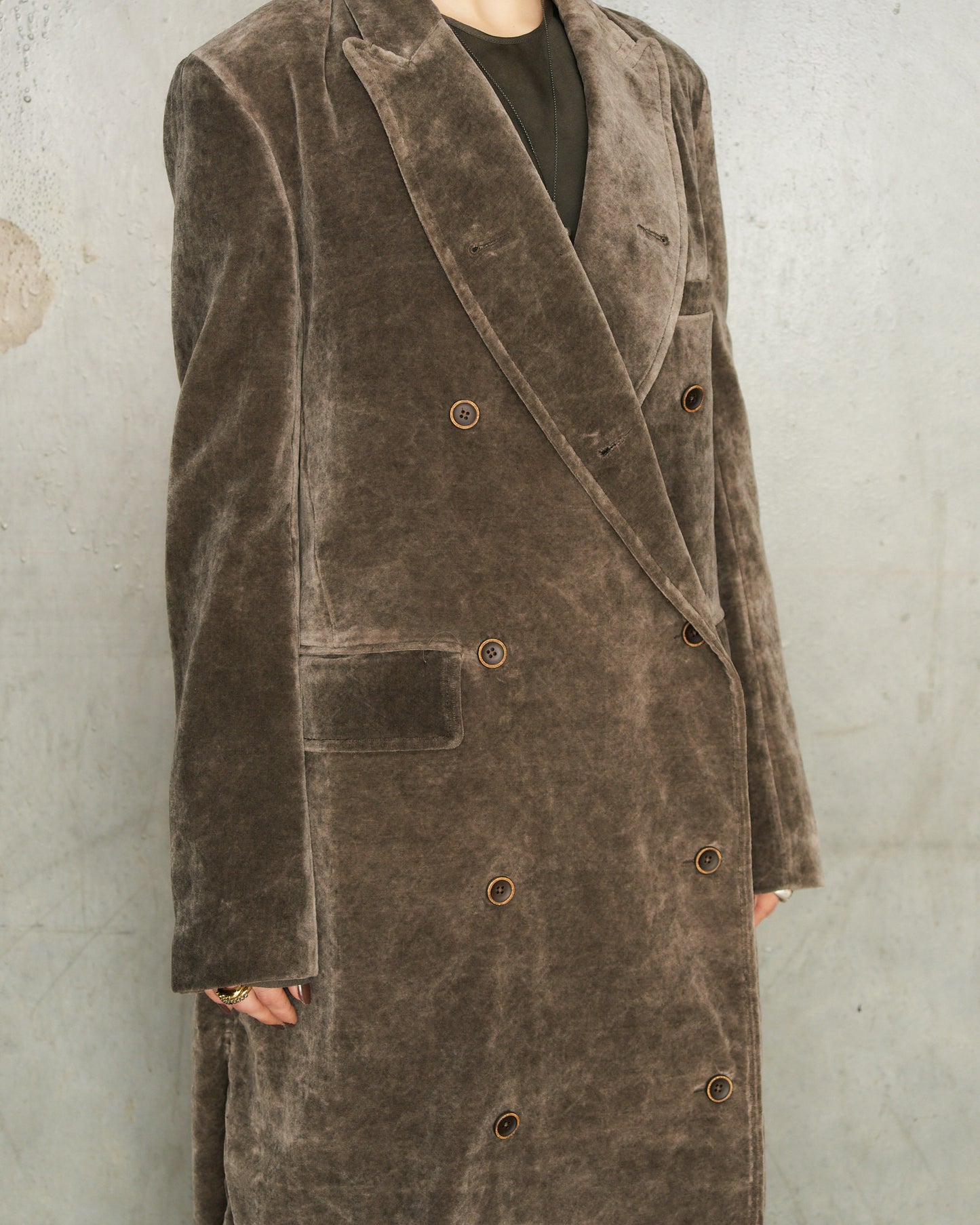 Dark Grey Velvet Cigna Coat