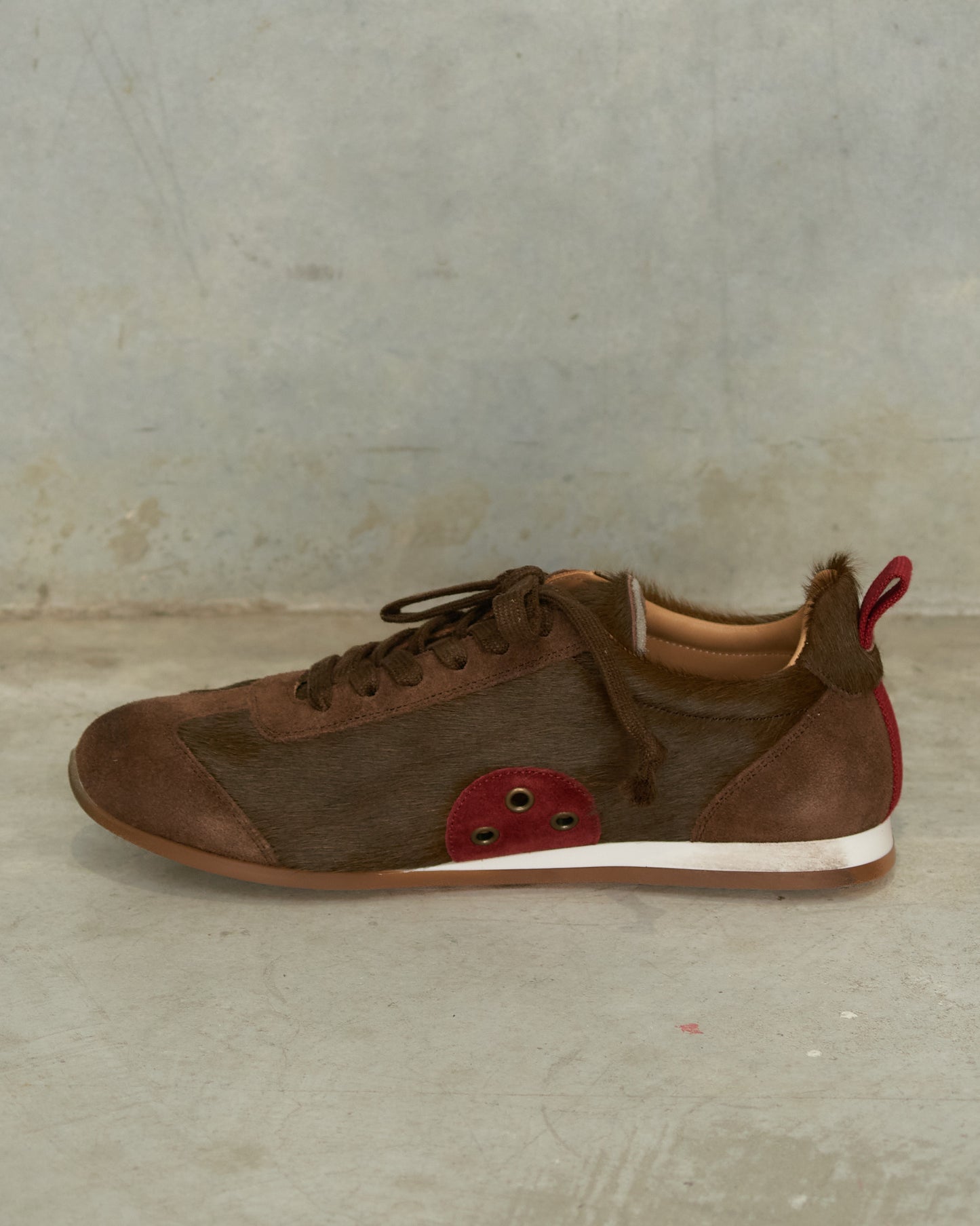 Dark Olive Horse Hair Sneakers