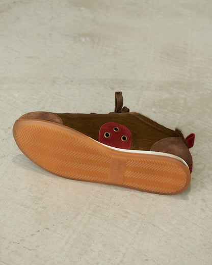 Dark Olive Horse Hair Sneakers