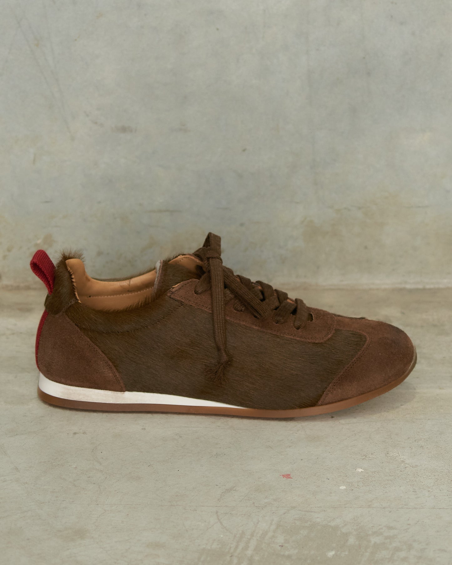 Dark Olive Horse Hair Sneakers