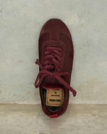 Dark Red Horse Hair Sneakers