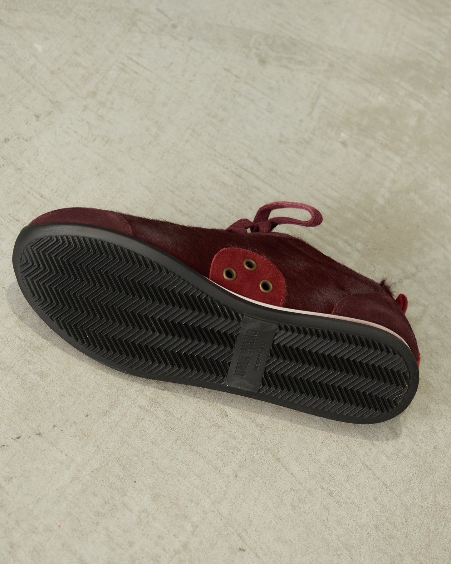 Dark Red Horse Hair Sneakers
