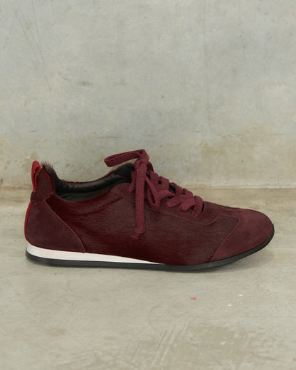 Dark Red Horse Hair Sneakers