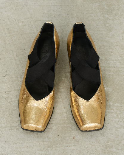 Uma Wang Gold Ballet Shoes