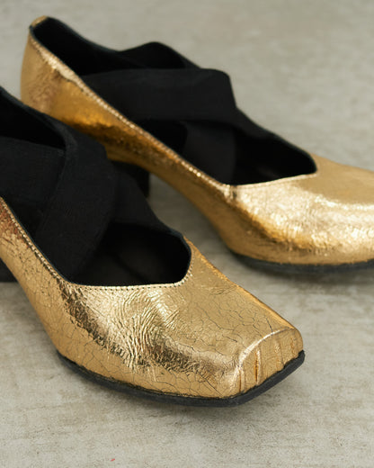 Uma Wang Gold Ballet Shoes