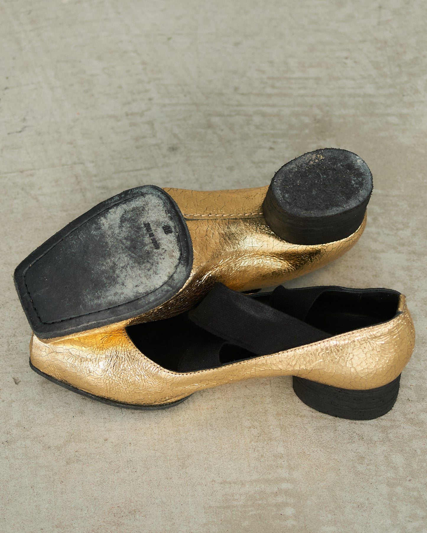 Uma Wang Gold Ballet Shoes