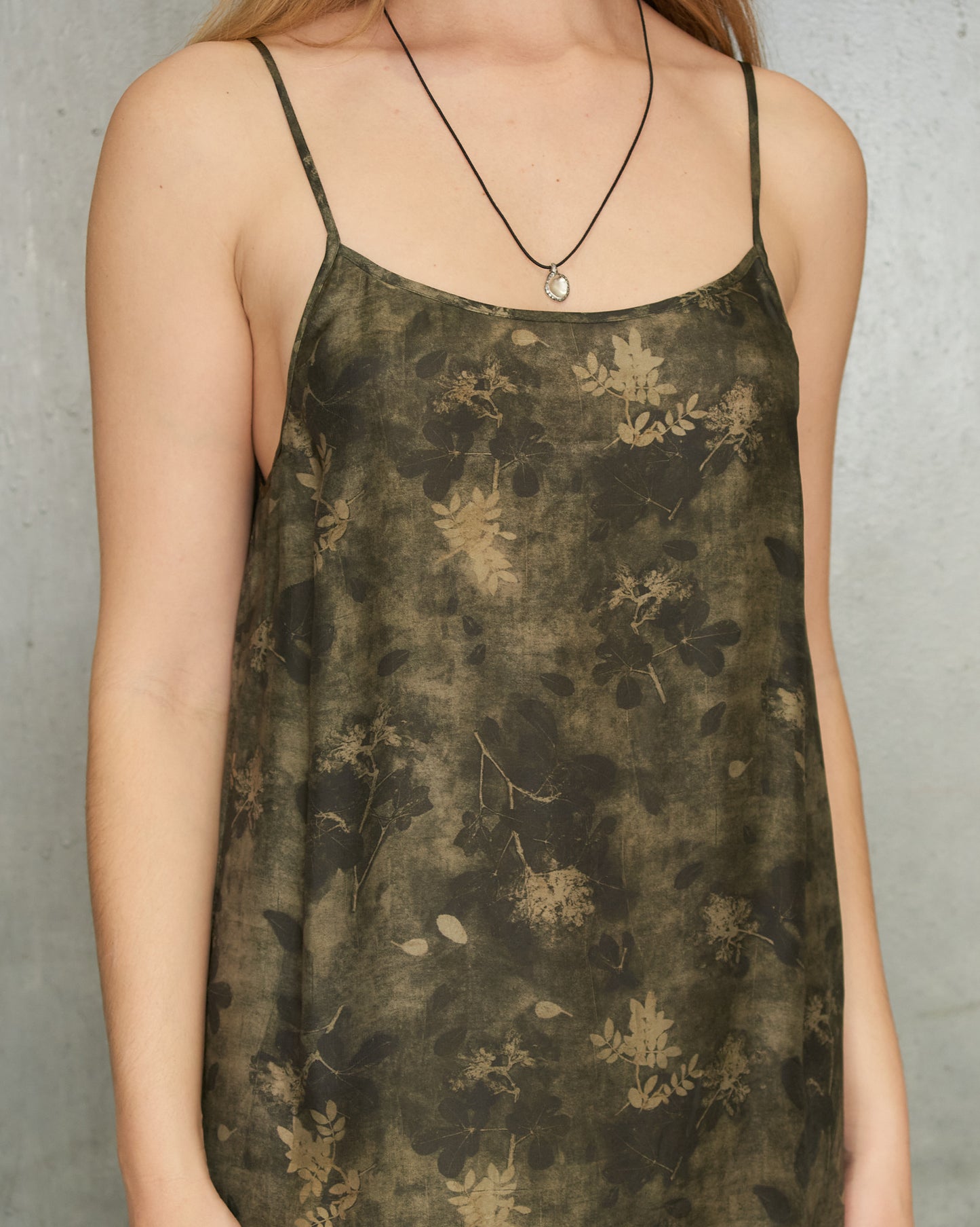 Green Grey Floral Anaya Dress