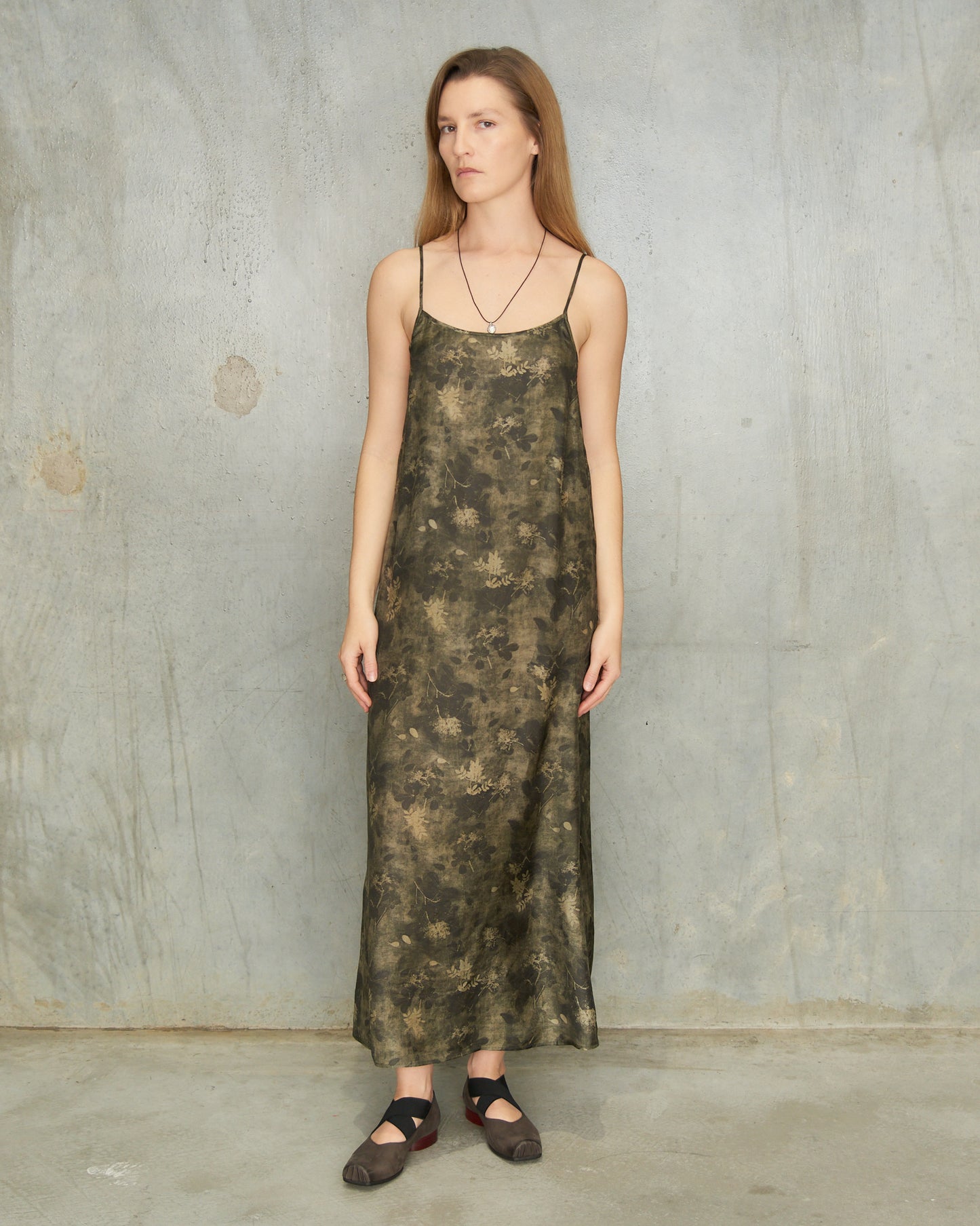 Green Grey Floral Anaya Dress