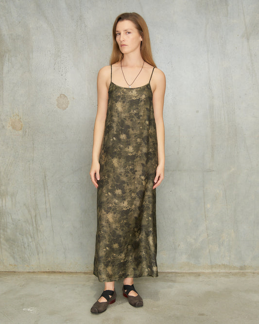 Green Grey Floral Anaya Dress